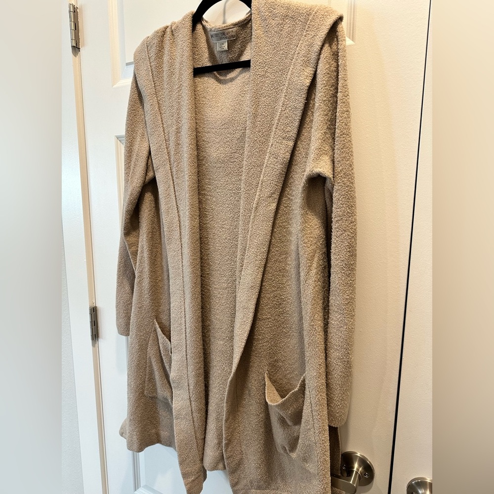Barefoot dreams cozy long hooded sweater.